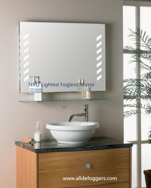 lighted fogless mirror